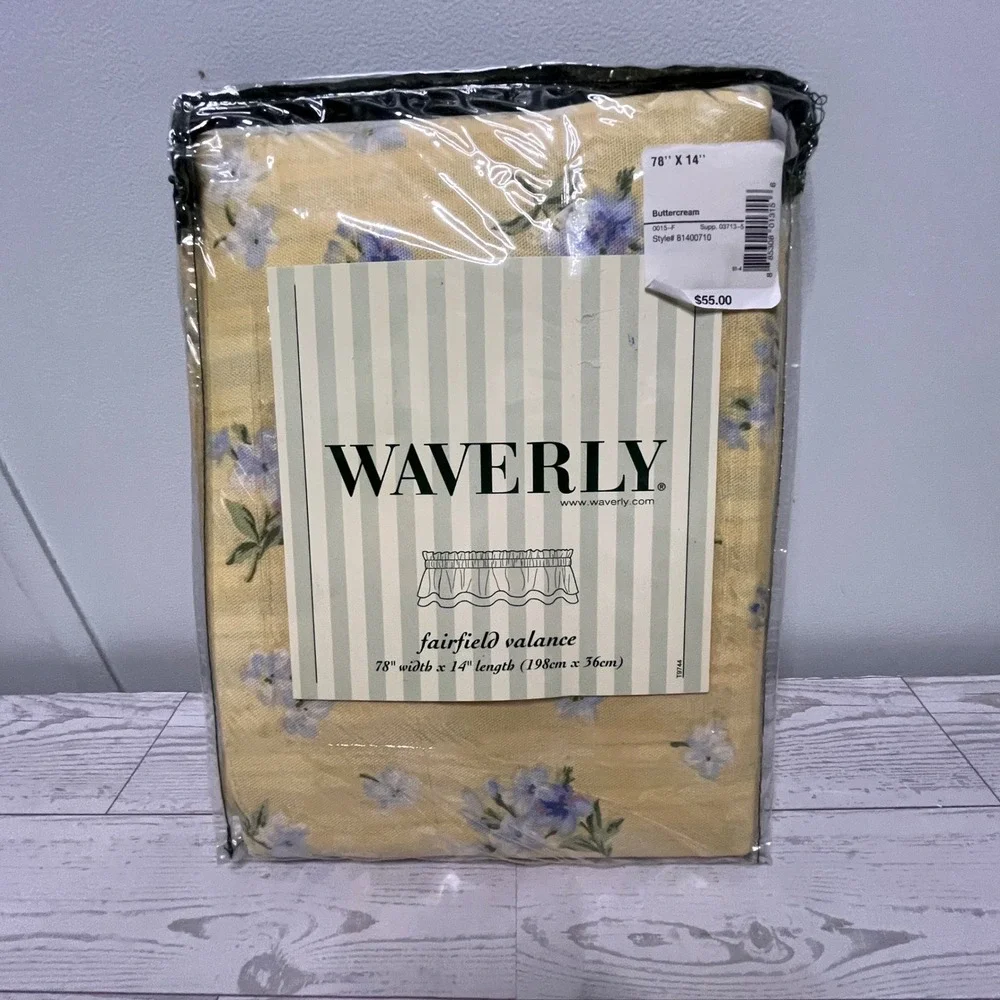 Waverly Fairfield Valance Fontanelle Butter Cream Floral 78x14 Cottagecore